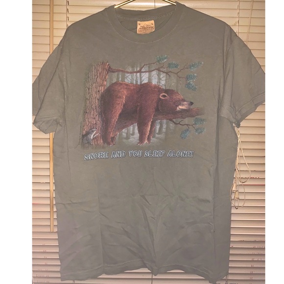 The Mountain Other - Cute bear snoring T-shirt nature snore funny